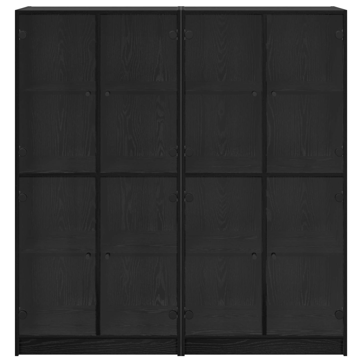 Vysoký Bufet 2 Ks Černý Dub 68 X 37 X 142 Cm Kompozitní Dřevo