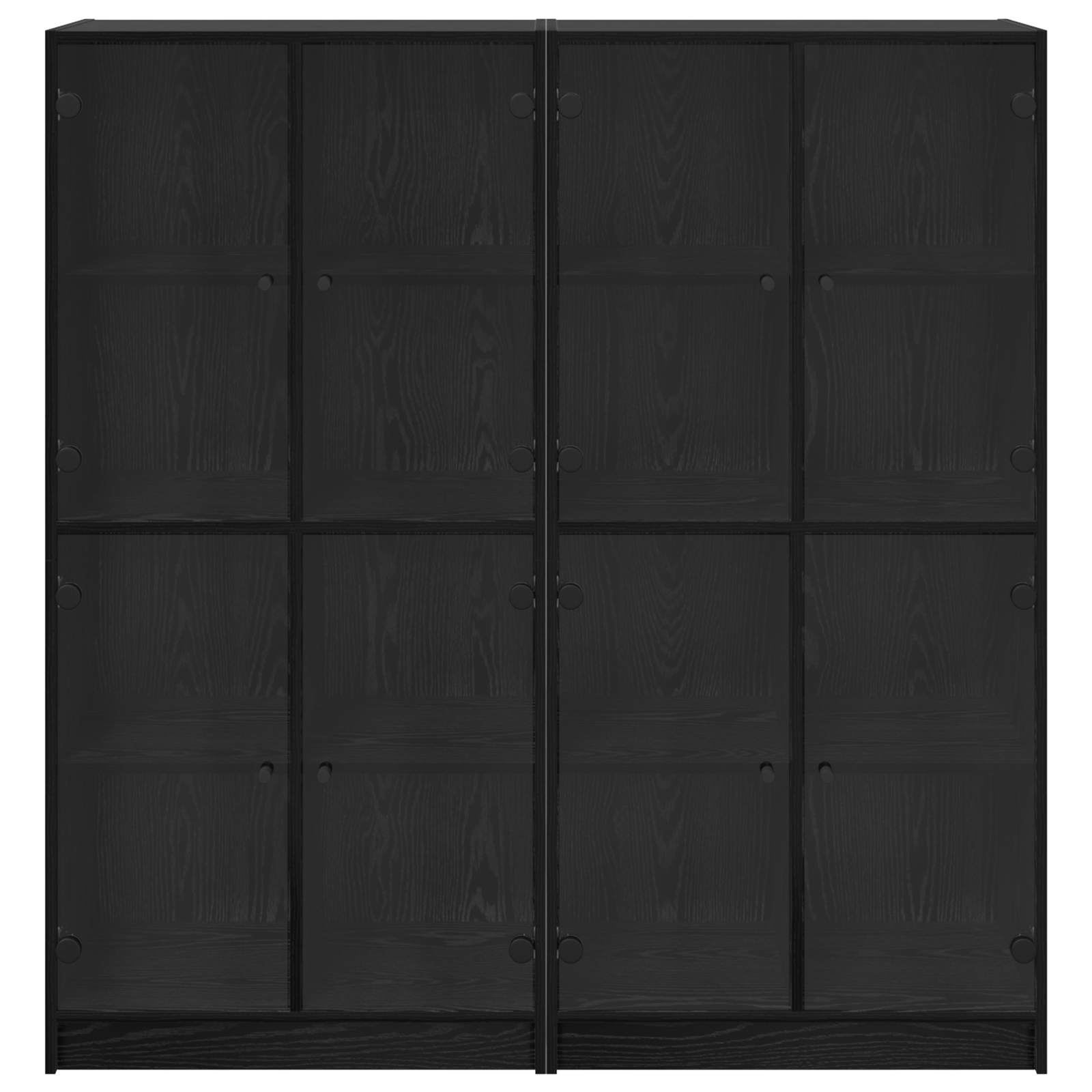 Vysoký Bufet 2 Ks Černý Dub 68 X 37 X 142 Cm Kompozitní Dřevo