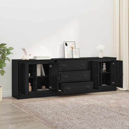 Konzole 3 Ks Černý Dub 210 X 35,5 X 67,5 Cm Kompozitní Dřevo