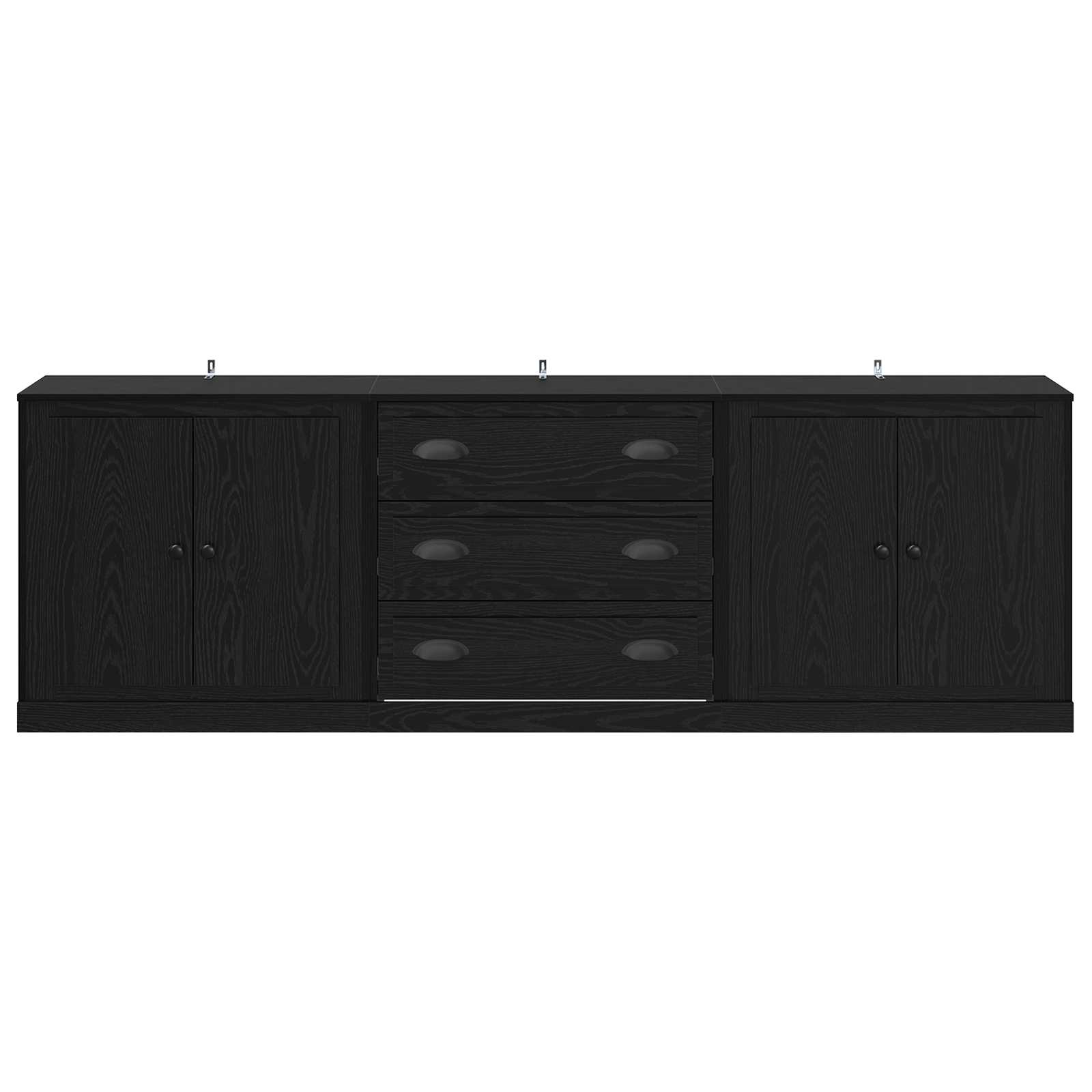 Konzole 3 Ks Černý Dub 210 X 35,5 X 67,5 Cm Kompozitní Dřevo