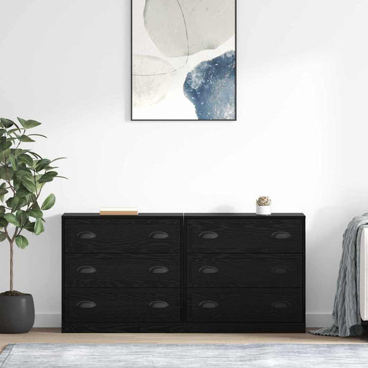 Konzole 2 Ks Černý Dub 70 X 35,5 X 67,5 Cm Kompozitní Dřevo