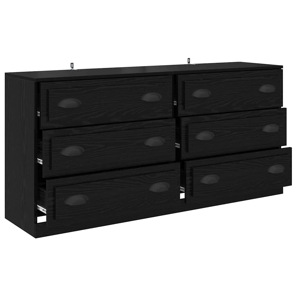 Konzole 2 Ks Černý Dub 70 X 35,5 X 67,5 Cm Kompozitní Dřevo