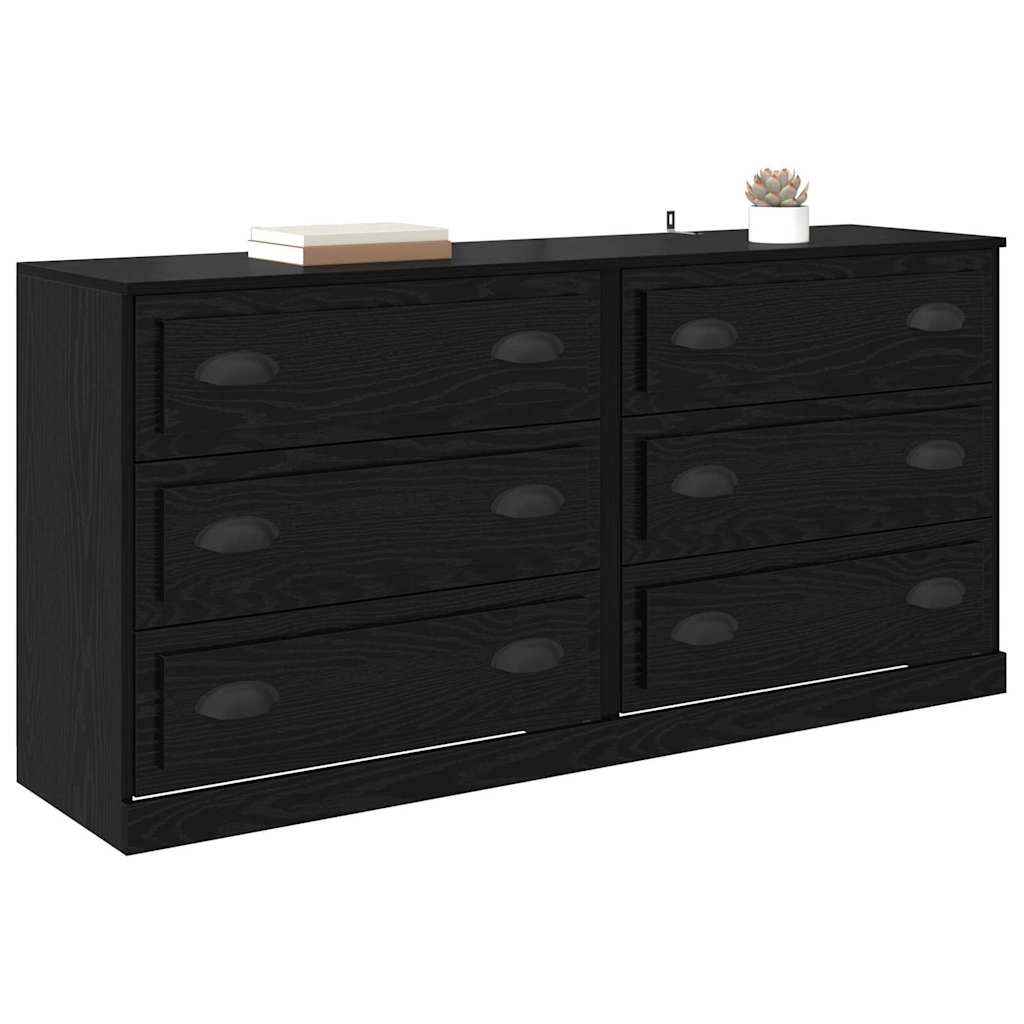 Konzole 2 Ks Černý Dub 70 X 35,5 X 67,5 Cm Kompozitní Dřevo