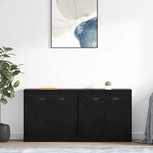 Konzole 2 Ks Černý Dub 70 X 35,5 X 67,5 Cm Kompozitní Dřevo