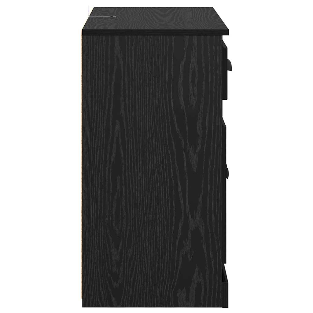 Konzole 2 Ks Černý Dub 70 X 35,5 X 67,5 Cm Kompozitní Dřevo