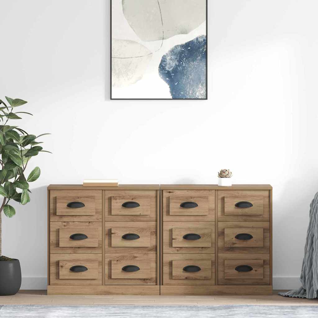 Konzole 2 Ks Artisanový Dub 70 X 35,5 X 67,5 Cm