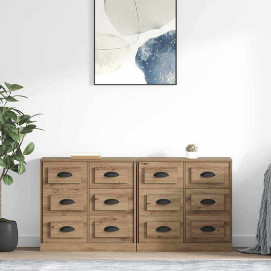 Konzole 2 Ks Artisanový Dub 70 X 35,5 X 67,5 Cm