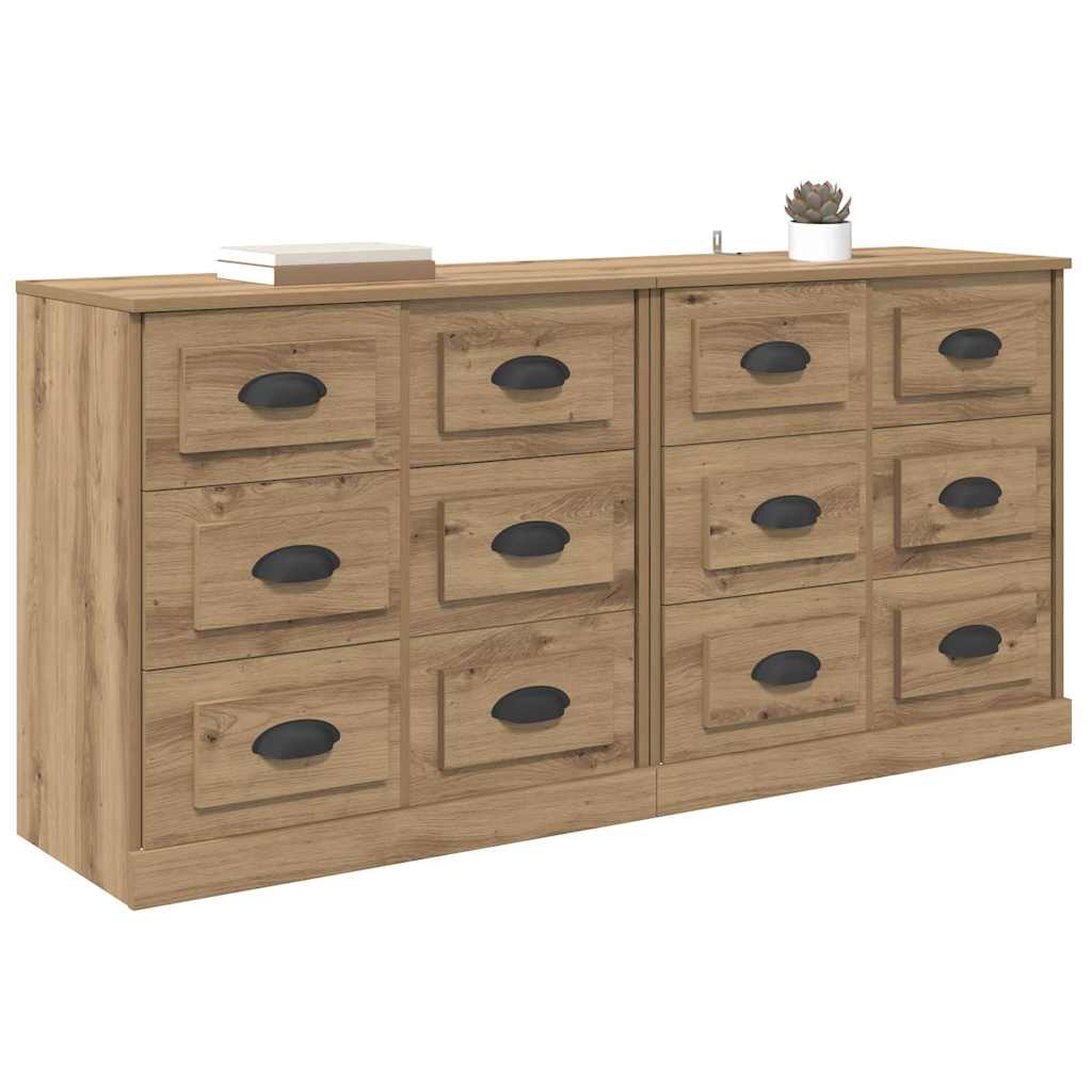 Konzole 2 Ks Artisanový Dub 70 X 35,5 X 67,5 Cm