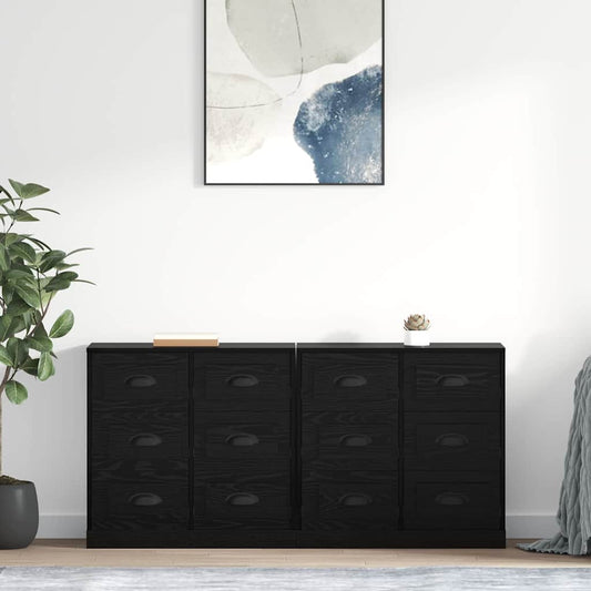 Konzole 2 Ks Černý Dub 70 X 35,5 X 67,5 Cm Kompozitní Dřevo