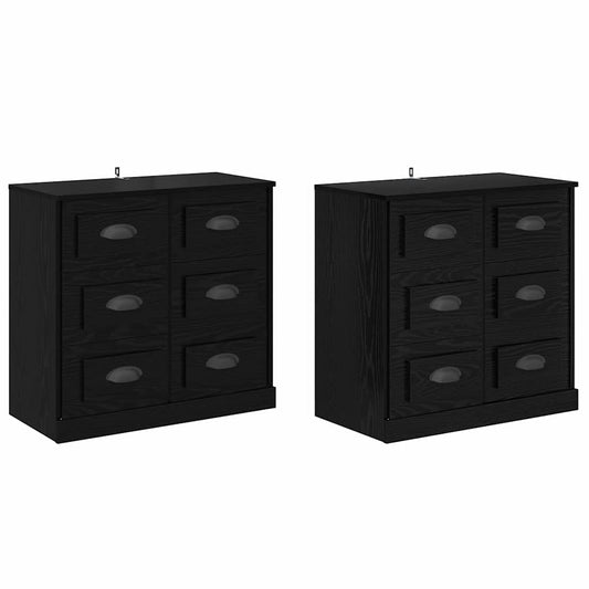 Konzole 2 Ks Černý Dub 70 X 35,5 X 67,5 Cm Kompozitní Dřevo