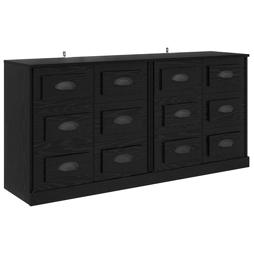 Konzole 2 Ks Černý Dub 70 X 35,5 X 67,5 Cm Kompozitní Dřevo
