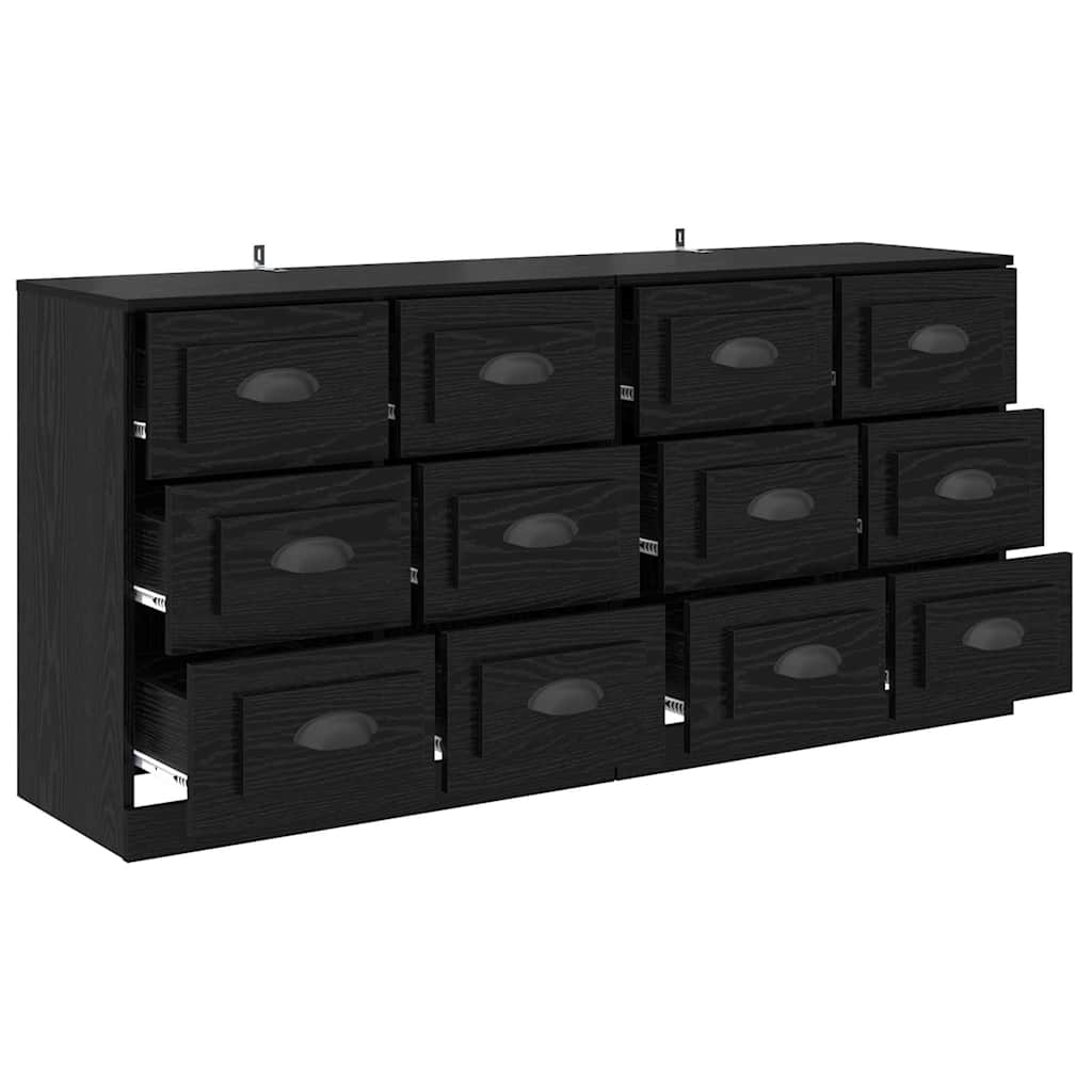 Konzole 2 Ks Černý Dub 70 X 35,5 X 67,5 Cm Kompozitní Dřevo