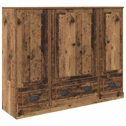 Vysoký Bufet 3 Ks Staré Dřevo 132 X 35,5 X 103,5 Cm