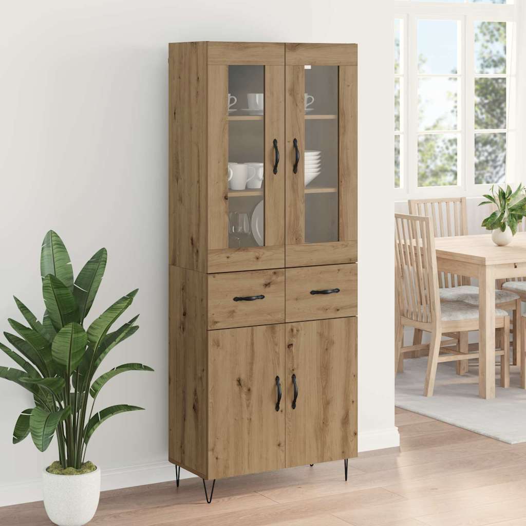 Vysoký Bufet Artisanový Dub 69,5 X 34 X 90 Cm Kompozitní Dřevo
