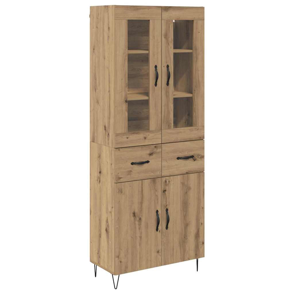 Vysoký Bufet Artisanový Dub 69,5 X 34 X 90 Cm Kompozitní Dřevo