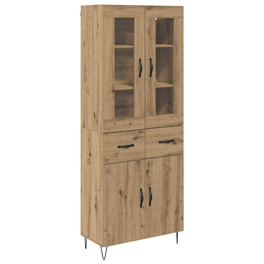 Vysoký Bufet Artisanový Dub 69,5 X 34 X 90 Cm Kompozitní Dřevo