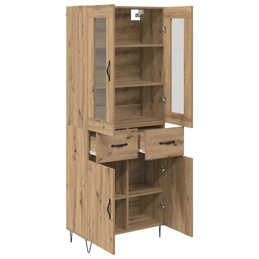 Vysoký Bufet Artisanový Dub 69,5 X 34 X 90 Cm Kompozitní Dřevo