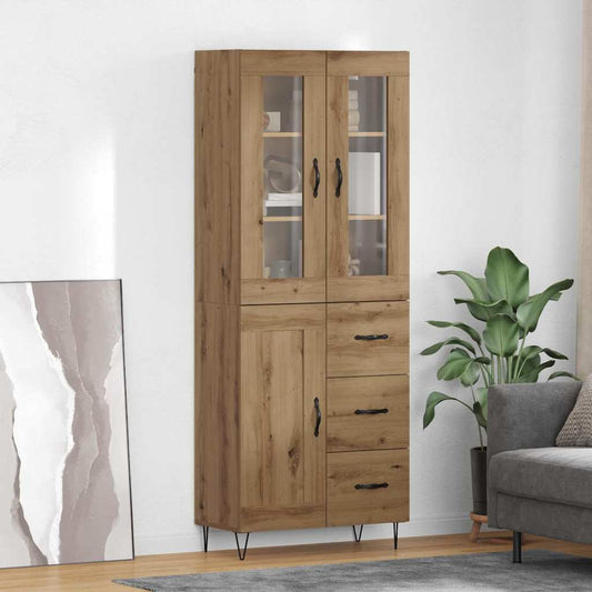 Vysoký Bufet Artisanový Dub 69,5 X 34 X 90 Cm Kompozitní Dřevo