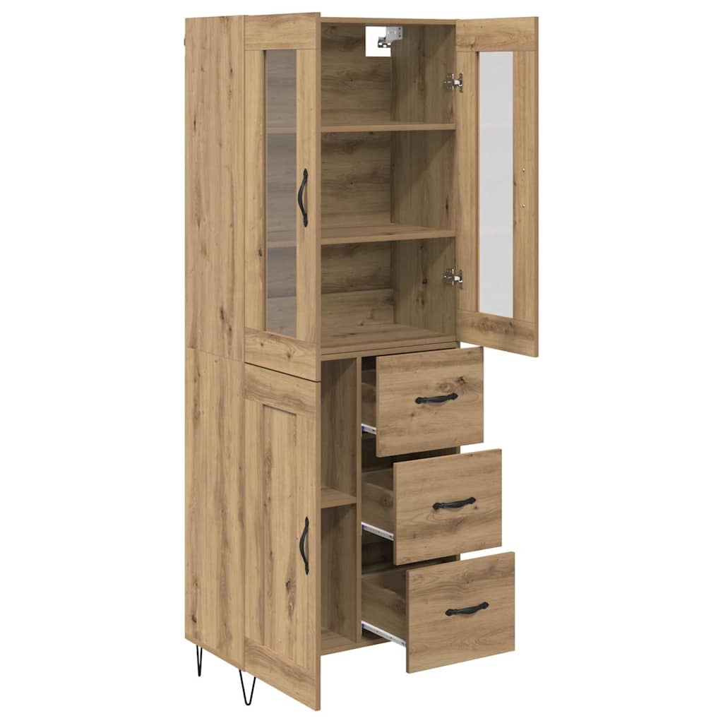 Vysoký Bufet Artisanový Dub 69,5 X 34 X 90 Cm Kompozitní Dřevo