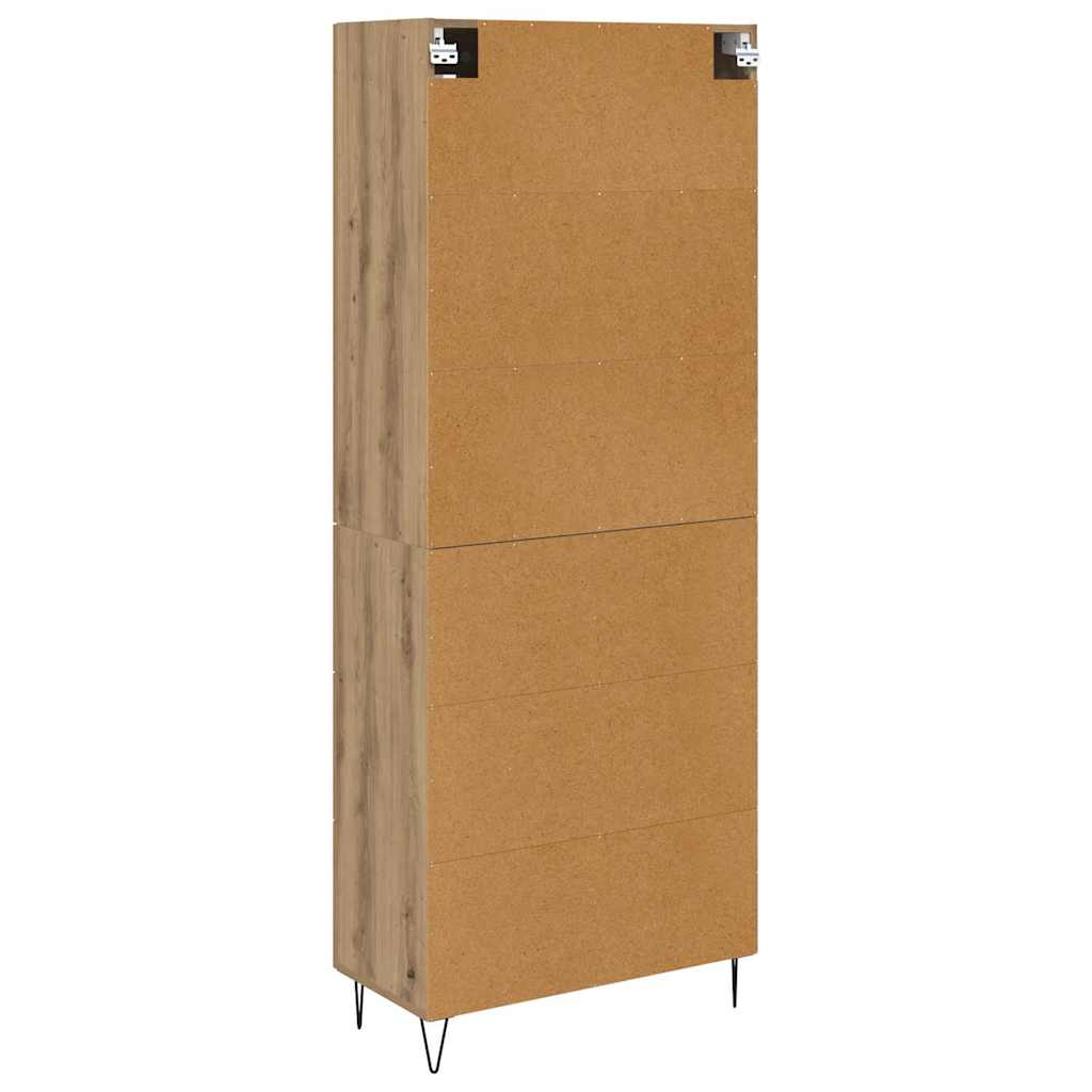 Vysoký Bufet Artisanový Dub 69,5 X 34 X 90 Cm Kompozitní Dřevo
