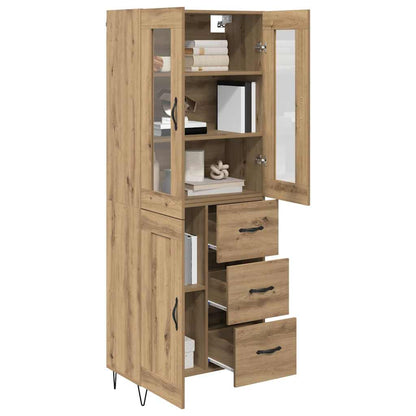 Vysoký Bufet Artisanový Dub 69,5 X 34 X 90 Cm Kompozitní Dřevo