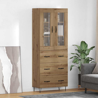 Vysoký Bufet Artisanový Dub 69,5 X 34 X 90 Cm Kompozitní Dřevo