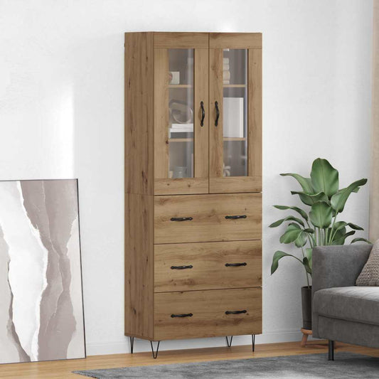 Vysoký Bufet Artisanový Dub 69,5 X 34 X 90 Cm Kompozitní Dřevo