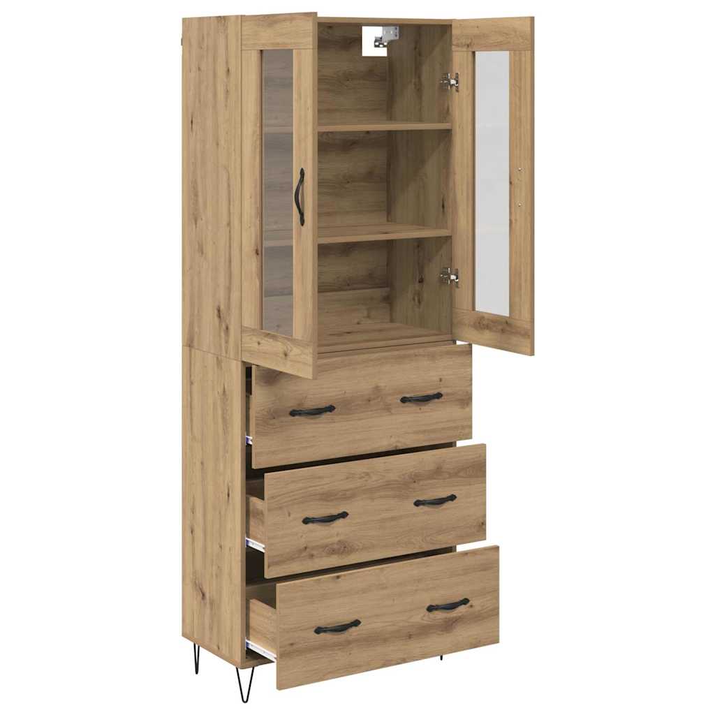 Vysoký Bufet Artisanový Dub 69,5 X 34 X 90 Cm Kompozitní Dřevo