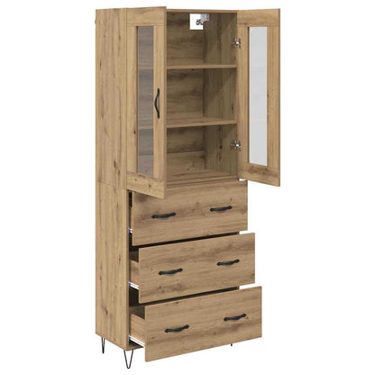 Vysoký Bufet Artisanový Dub 69,5 X 34 X 90 Cm Kompozitní Dřevo