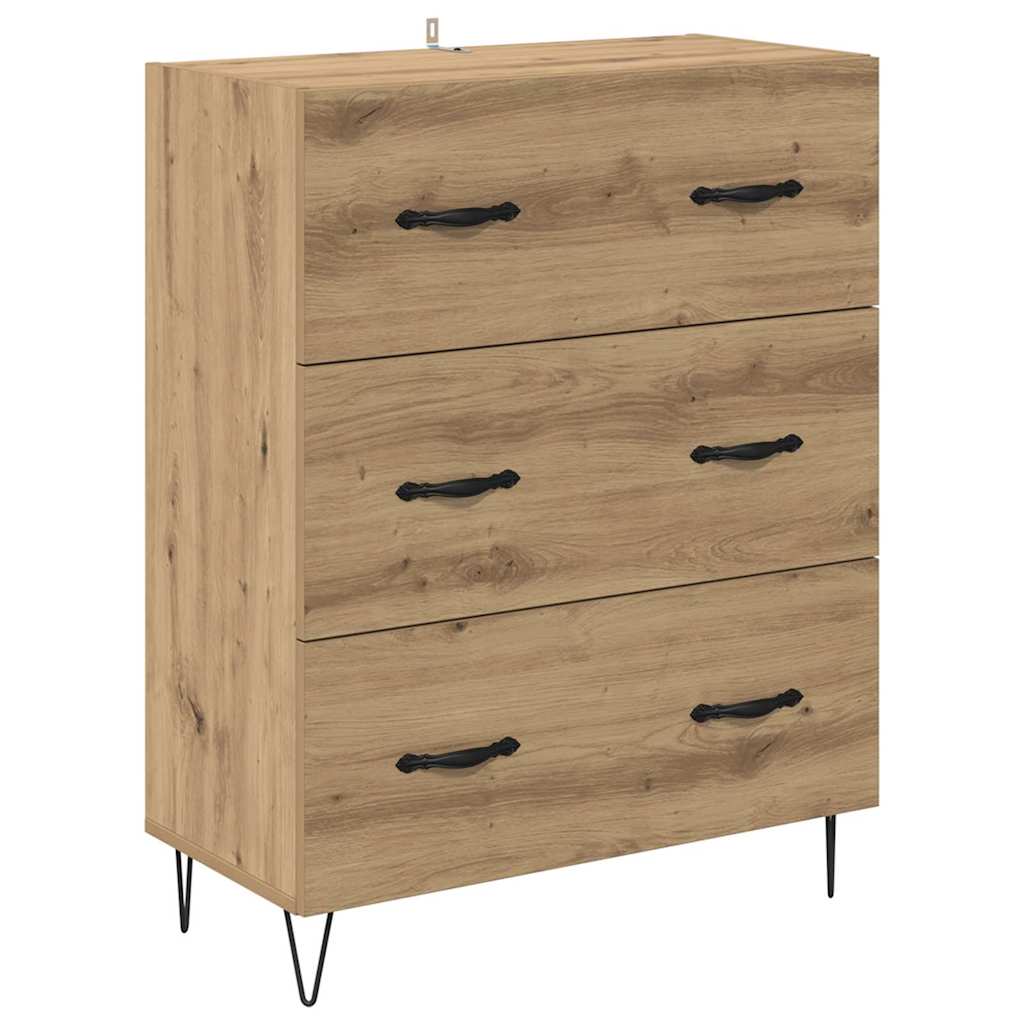Vysoký Bufet Artisanový Dub 69,5 X 34 X 90 Cm Kompozitní Dřevo