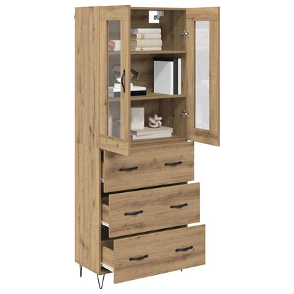 Vysoký Bufet Artisanový Dub 69,5 X 34 X 90 Cm Kompozitní Dřevo