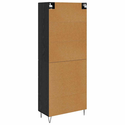 Vysoký Bufet Černý Dub 69,5 X 34 X 90 Cm Kompozitní Dřevo