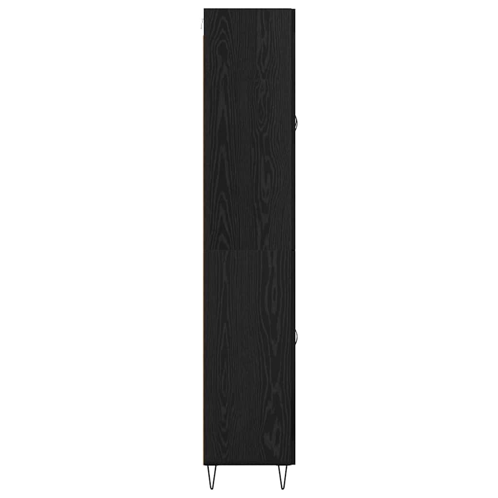 Vysoký Bufet Černý Dub 69,5 X 34 X 90 Cm Kompozitní Dřevo