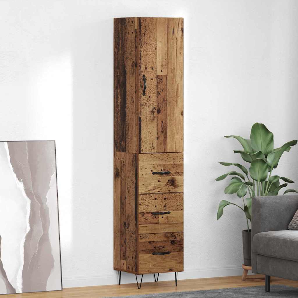 Vysoký Bufet Staré Dřevo 34,5 X 34 X 90 Cm Kompozitní Dřevo