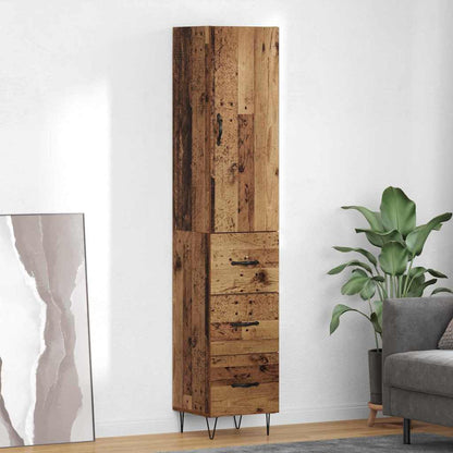 Vysoký Bufet Staré Dřevo 34,5 X 34 X 90 Cm Kompozitní Dřevo