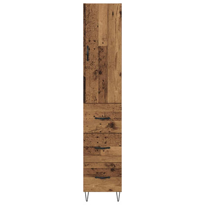 Vysoký Bufet Staré Dřevo 34,5 X 34 X 90 Cm Kompozitní Dřevo