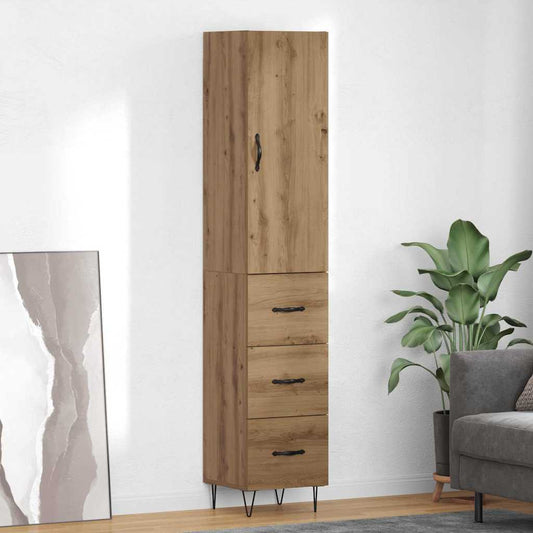 Vysoký Bufet Artisanový Dub 34,5 X 34 X 90 Cm Kompozitní Dřevo