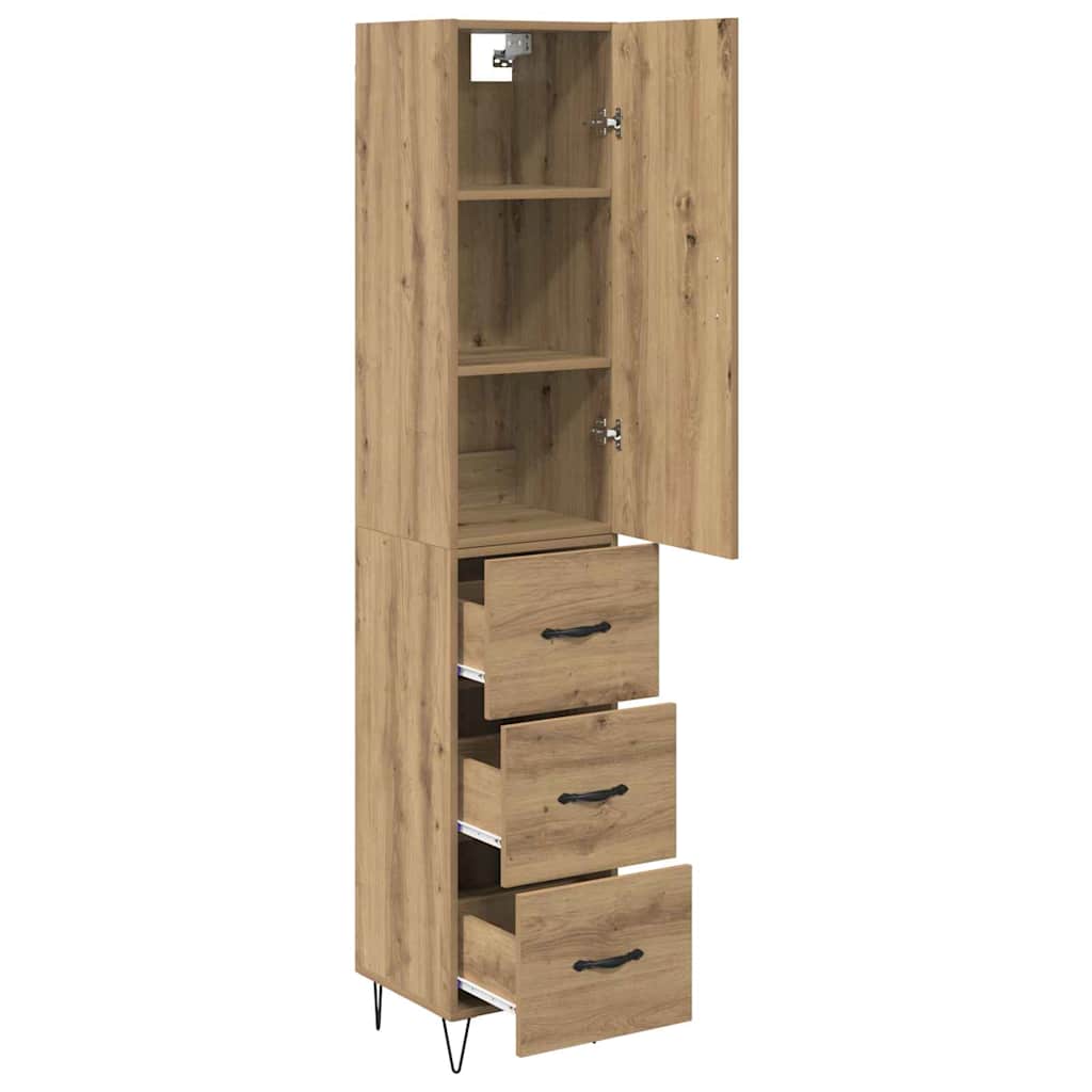 Vysoký Bufet Artisanový Dub 34,5 X 34 X 90 Cm Kompozitní Dřevo