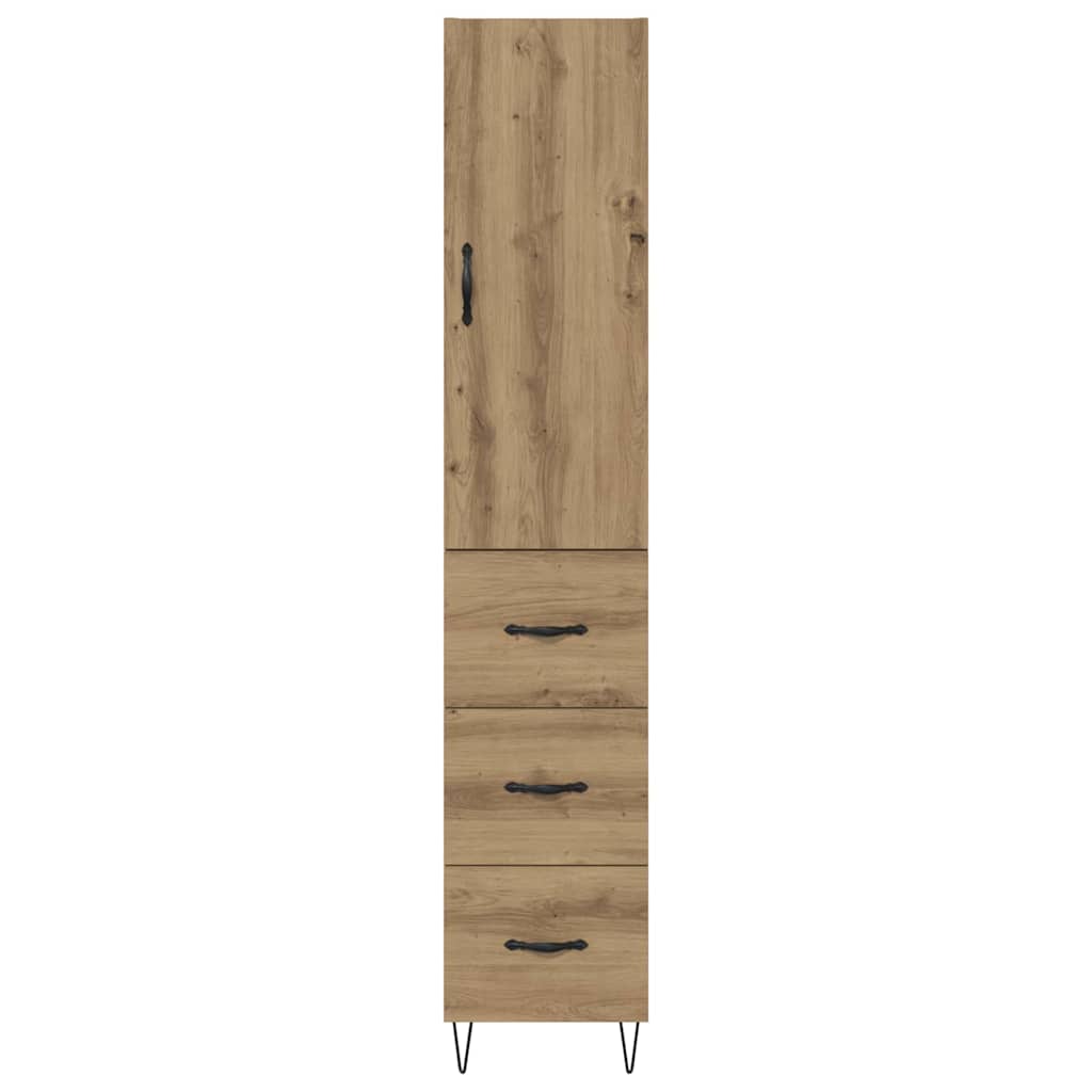 Vysoký Bufet Artisanový Dub 34,5 X 34 X 90 Cm Kompozitní Dřevo