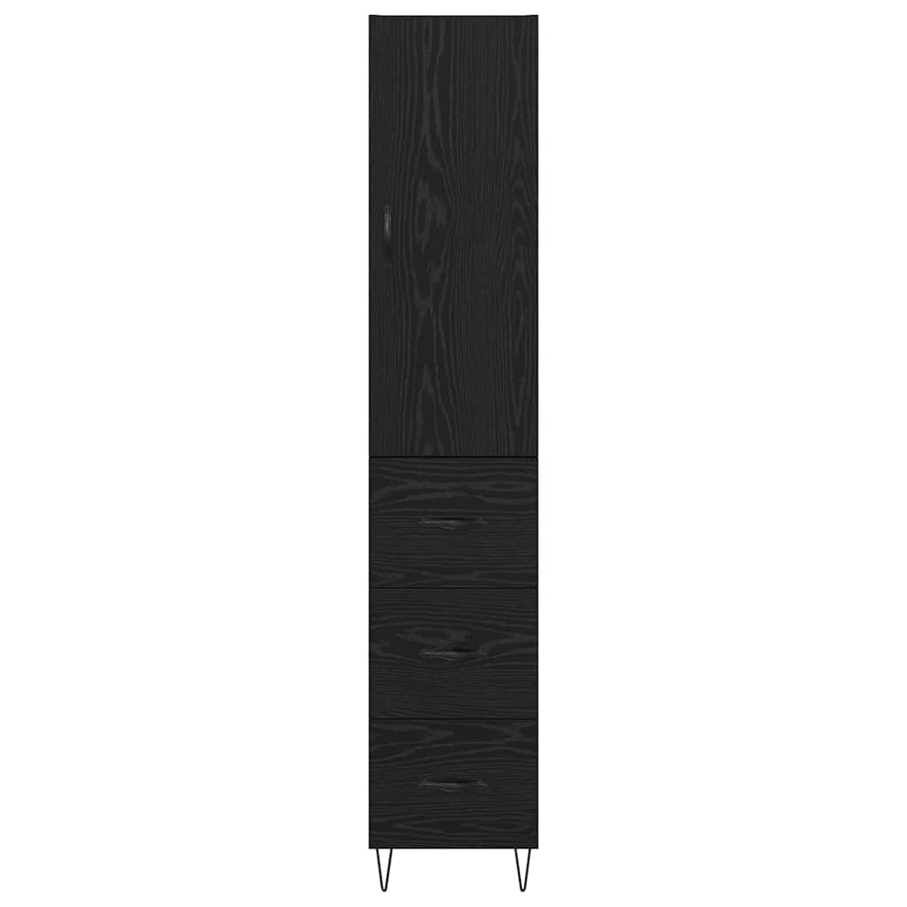 Vysoký Bufet Černý Dub 34,5 X 34 X 90 Cm Kompozitní Dřevo