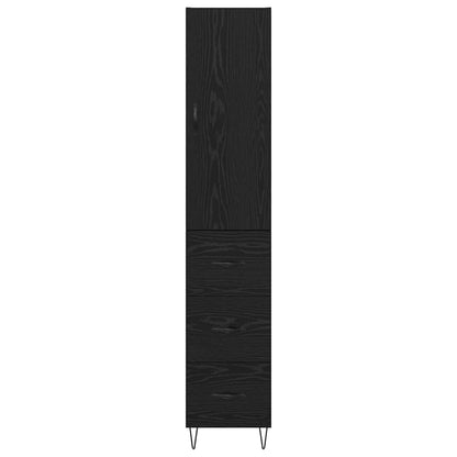 Vysoký Bufet Černý Dub 34,5 X 34 X 90 Cm Kompozitní Dřevo