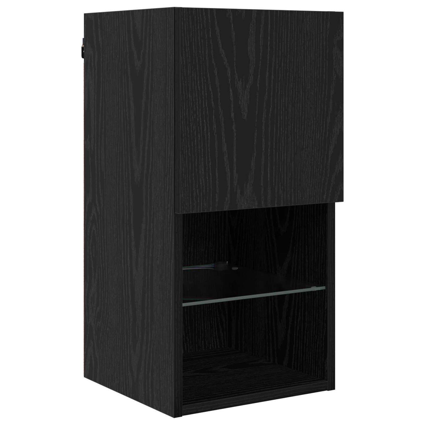 Tv Nástěnné Jednotky S Led 6 Ks Černý Dub Kompozitní Dřevo