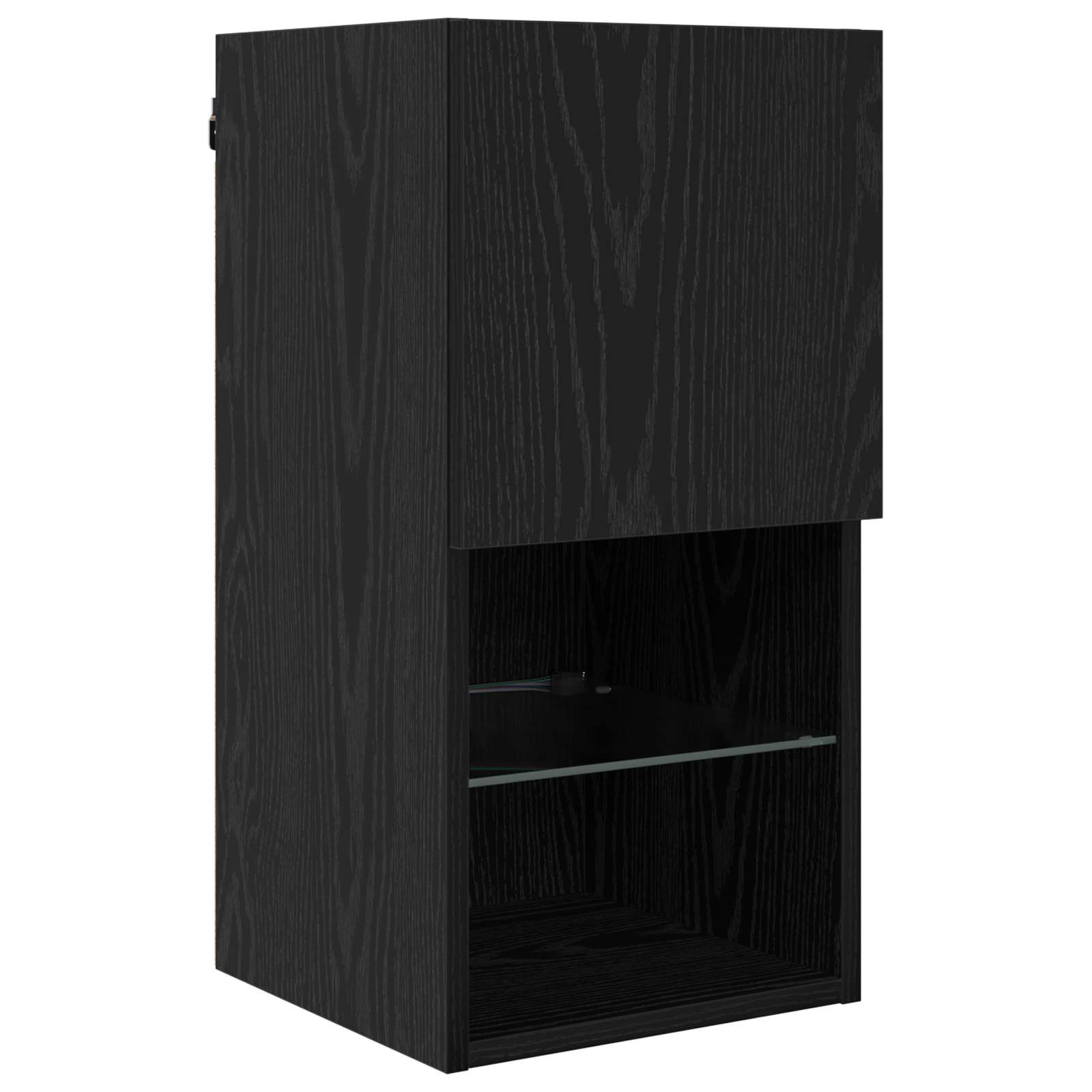 Tv Nástěnné Jednotky S Led 6 Ks Černý Dub Kompozitní Dřevo