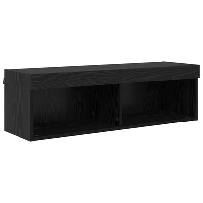 Tv Nástěnné Jednotky S Led 6 Ks Černý Dub Kompozitní Dřevo