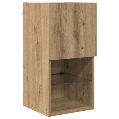 Tv Nástěnné Jednotky S Led 6 Ks Artisanový Dub Kompozitní Dřevo