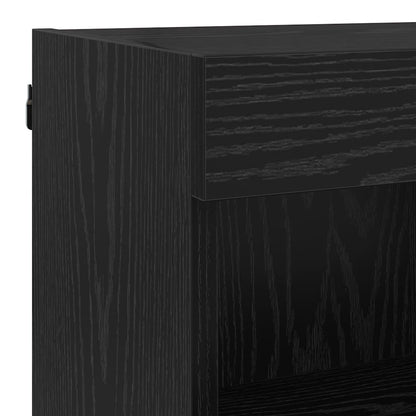 Tv Nástěnné Jednotky S Led 6 Ks Černý Dub Kompozitní Dřevo