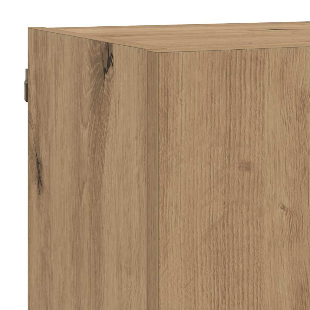 Tv Nástěnné Jednotky S Led 5 Ks Artisanový Dub Kompozitní Dřevo