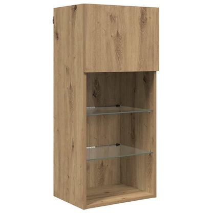 Tv Nástěnné Jednotky S Led 5 Ks Artisanový Dub Kompozitní Dřevo