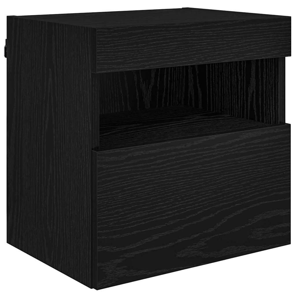Tv Nástěnné Jednotky S Led 5 Ks Černý Dub Kompozitní Dřevo