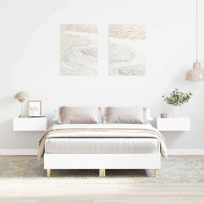 Rám Postele Bílá 137 X 190 Cm Kompozitní Dřevo